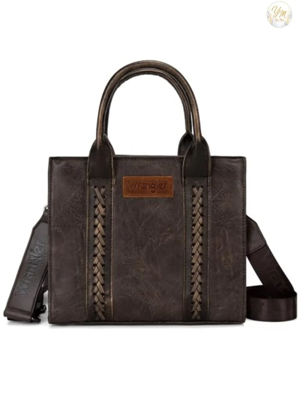 Faux Leather Tote Bag Satchel Handbag Crossbody Purse Top Handle Whipstitch